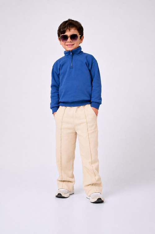 Beige Wide Leg Sweatpants