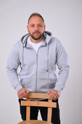 Regular Light Gray Hoodie with Zipper