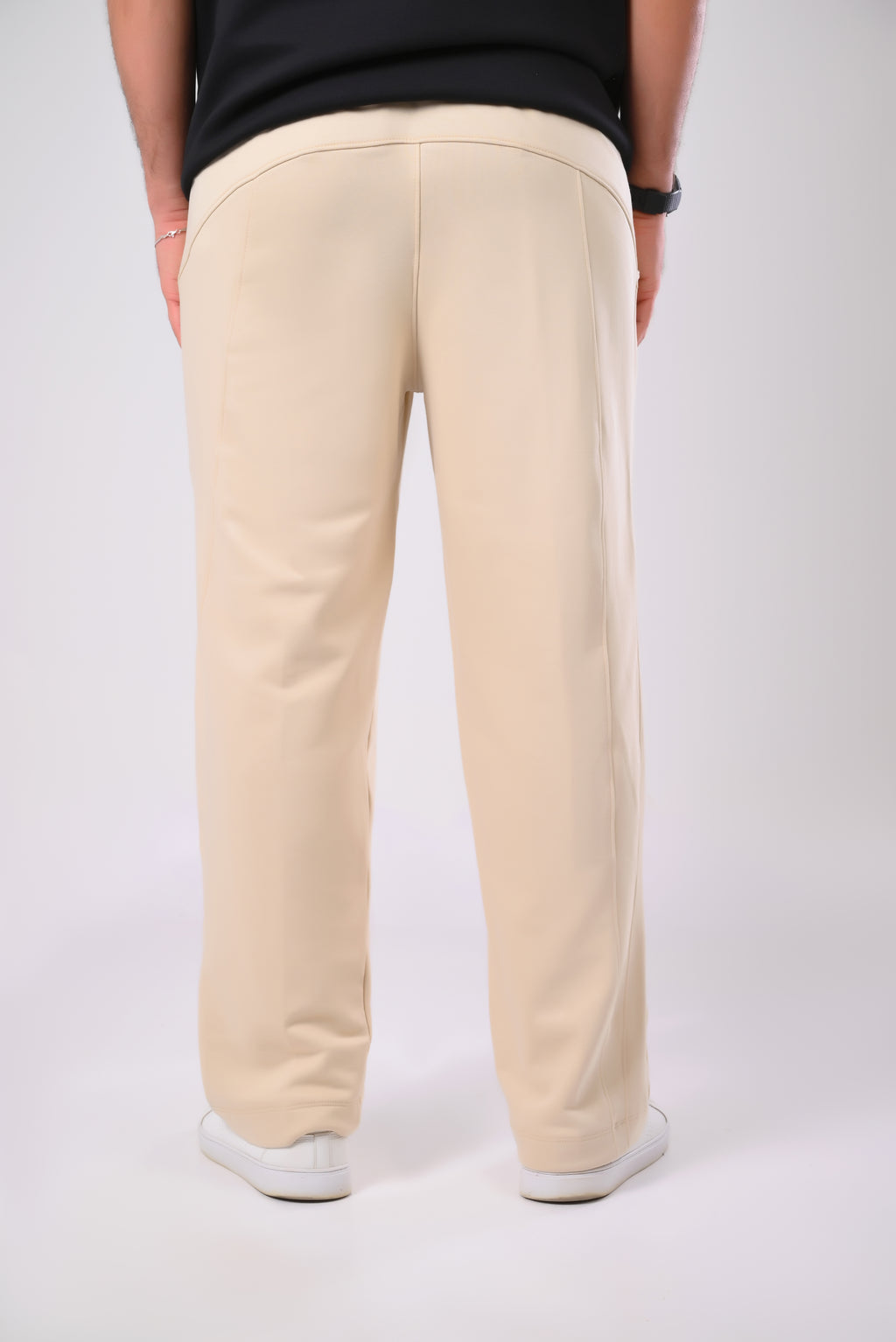 Beige Wide Leg Sweatpants