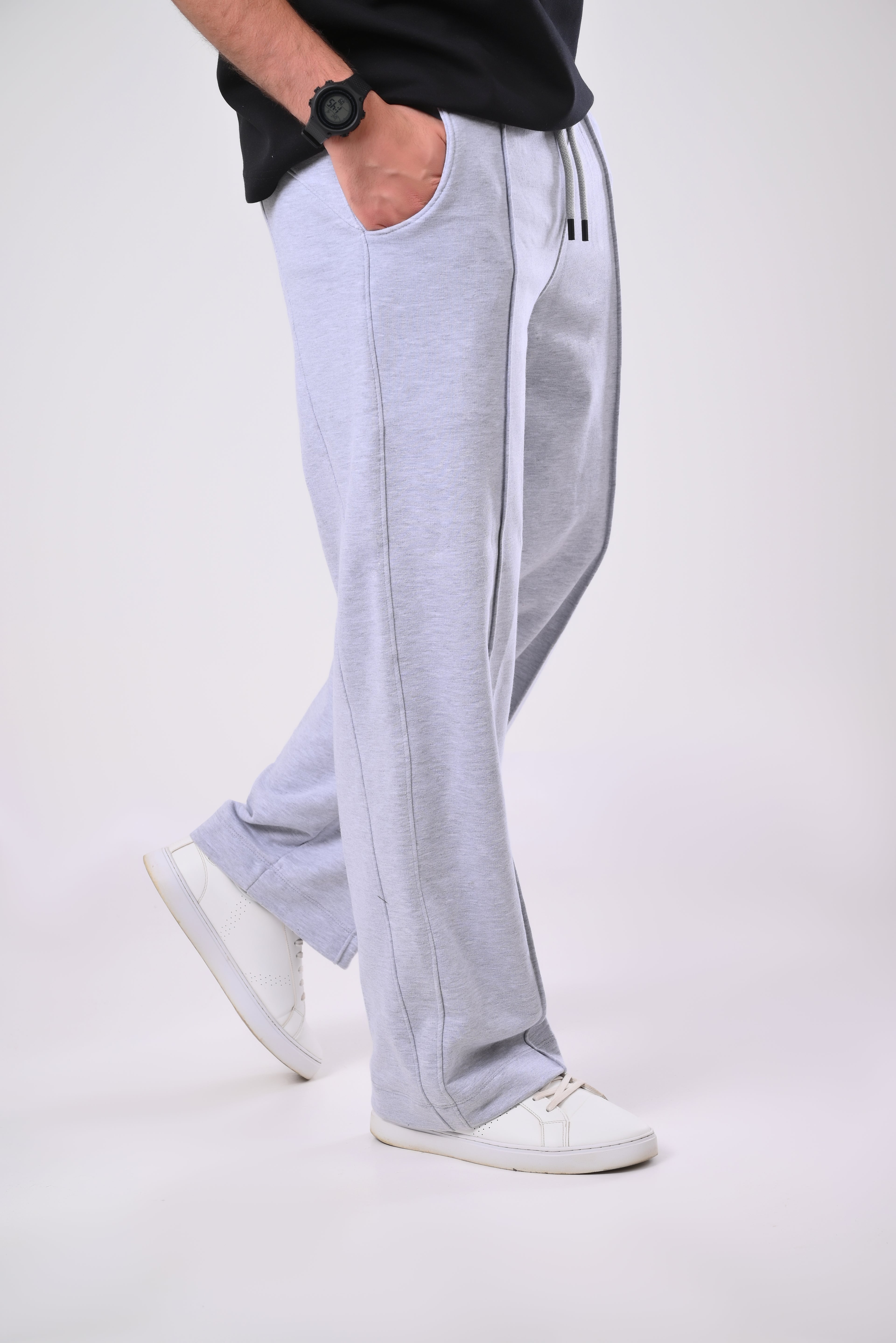 Light Gray Wide Leg Sweatpants